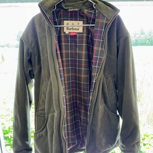 Barbour Dunmoor Fleece Sporting Jacket Men’s Size M Olive Green